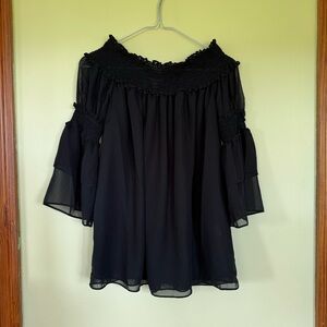 NWT! Max Studio | Woman’s Black Off Shoulder Flowy Top
